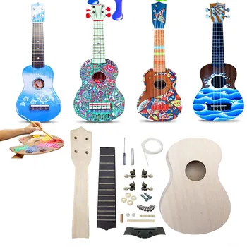 21/23 Tommer Ukulele DIY Kit Hawaii-Guitar Ukelele Håndarbejde Støtte Maleri Børn Børn Toy Forsamlingen for en Nybegynder, Amatør