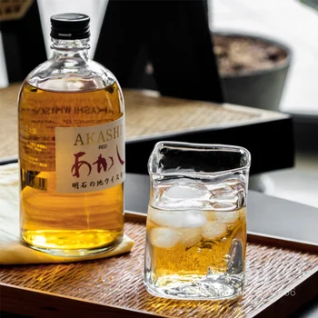 Øverste Samling Niveau Japansk Edo Krystal Whisky Cup Gift Box Set Boble Square Old Fashioned Glas Likør, Cognac, Vin Tumbler 173878