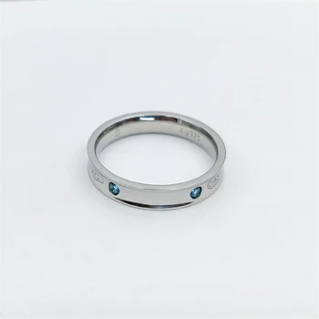 1:1 925 Sterling Sølv 1837 Kvindelige Ring Classic Blue Zircon Indlagt Ring Til Kvinder, Damer Part Luksus Mærke Smykker Gaver