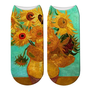 YRRETY Funny Kvinde Sokker Van Gogh-Maleri Glade Mænd, Sommer Mode Print Kunst 1Pair Foråret Efteråret Ikke-Sip-Ankel Nye 3D Søde piger