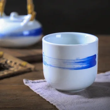 200ML Keramiske kaffebæger Japansk Te Kop Groft Hånd-malet Kung Fu Tekopper Hjem Dekoration Vand Cup Drinkware 174296