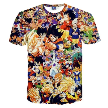 2021 Sommeren Mænds Harajuku Tegnefilm Mænds og Kvinders T-shirt Goku Animationsfilm 3D-Print Mode Afslappet T-shirt Dreng kortærmet Top 17462