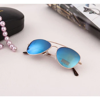 1pc Mode Solbriller Drenge Farverige Briller Spejl, Børn Briller Metal Frame Piger Rejser Briller Uv400 Beskyttelse