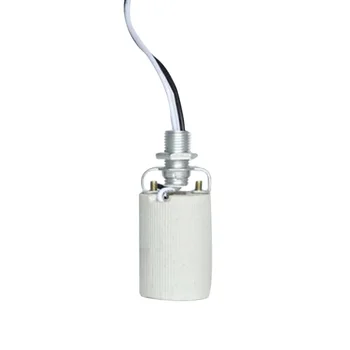 E27 E14 Lampen Base Dekoration Holdbar varmeandig Runde Med Kabel Holder Til Pære Let at Installere LED Lys Keramiske Skrue Stik