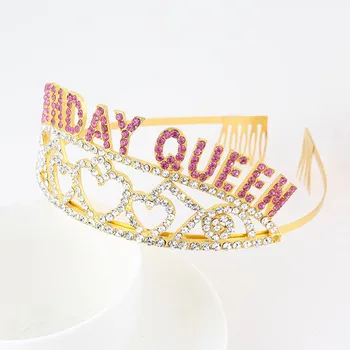 2020 Fødselsdag Hår Tilbehør Kreative Brev Hovedbeklædning Bryllup Prinsesse Legering Hovedbøjle Crown Hovedbøjle Tilbehør 176206