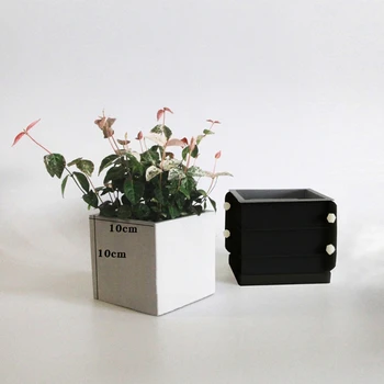 4 tommer Sqaure Konkrete Flower Pot Silikone Formen Saftige Planter Silikone Formen Q0KE 176574