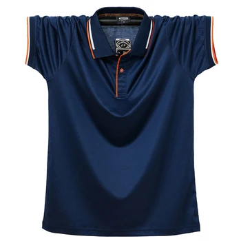 Plus Størrelse 6XL 5XL XXXXL Mænd Polo Shirt kortærmet Skjorte Pathwork Casual Top Bluse med broderi åndbar bomuld Syning 176772
