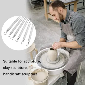 6 STK Polymer Ler Værktøjer Keramik Keramik Bånd Sculpting Værktøjer Sæt Keramik Ler Skulptur Caving Skraber Håndværk modelværktøjer