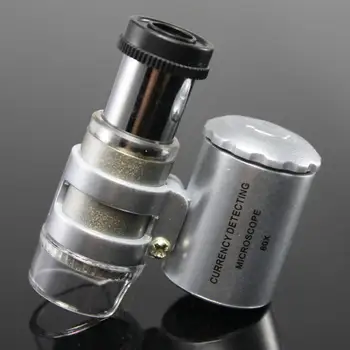 Holdbar Mode Kreative Mini-60x Håndholdt Mikroskop Lomme Lup Valuta Påvisning af LED-UV-Lys Smykker Forstørrelse Helt Nye
