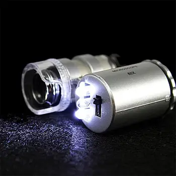 Holdbar Mode Kreative Mini-60x Håndholdt Mikroskop Lomme Lup Valuta Påvisning af LED-UV-Lys Smykker Forstørrelse Helt Nye
