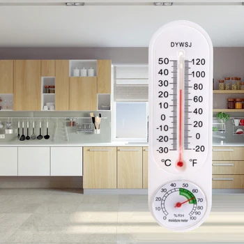 Indendørs Væg-monteret Termometer Hygrometer Hjem Haven Drivhus Luftfugtighed Meter Induktiv Pointer Avl Termometer