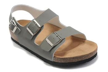 2021 nye sommer udendørs casual sandaler med tre pin-spænder med hæl kork, gummi, sål læder sandaler med box