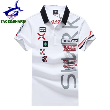 TACE&SHARK Polo Shirt Mænd kortærmet Sommer-Shirts Hvid Mode Haj Polos, Mærke Camisa Masculina Plus Size Tøj