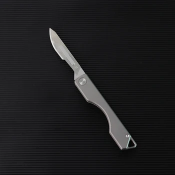 Titanium Legering Skalpel EDC Medicinsk Kniv Folde Kniv Med 10pcs NR.24 Vinger 178298