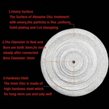 12pc Dremel-Værktøj Mini svinghjul For Rotory Tilbehør Diamant slibeskive Rotary Circular Saw Blade Slibende Diamant Disc 178312