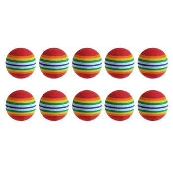 10 Stk/Sæt Rainbow Ball Pet Legetøj EVA Soft Interaktive Kat, Hund, Hvalp, Killing Spil Sjove Farverige Gaver Tygge Bolde Kæledyr Produkter 178557