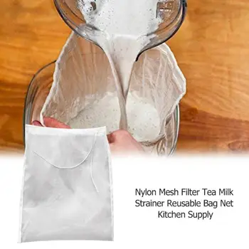 20X30cm Møtrik Mælk Taske Nylon Mesh-Filter, Te Mælk Si Genanvendelige Taske Net Ostelærred Kolde Brygge Kaffe Filter Køkken Levering 178952