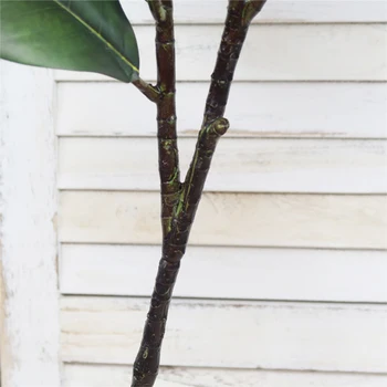 82cm 2 Hoveder Store Kunstige Magnolia Træ Tropisk Falske Planter Høj Gren Plast Grøn Banyan Blade Til hjemmekontoret 1790