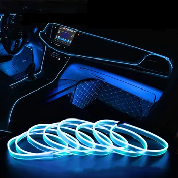 1M/3M/5M Bil Indvendig Belysning LED Strip Garland EL Wire Auto Reb Tube Line Fleksibel Neon Lys har Brug for 2x AA Batteires Lys