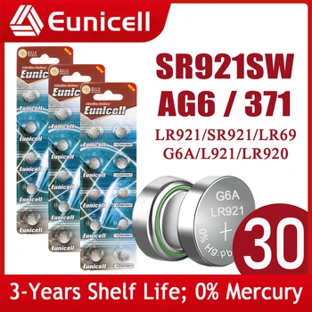 Eunicell 30stk LR921 AG6 371 1,5 V Batterier, SR920SW LR920 LR69 171 370A 371A LR921 1,5 V Alkaline Cell Mønt-Knappen Pilas Batteri 179439