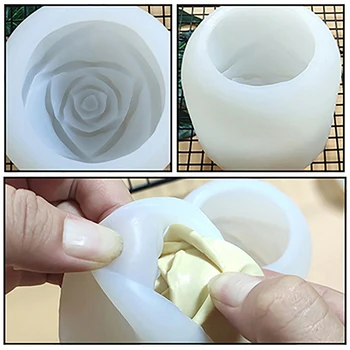 Steg Blomst Silikone Forme Cupcake Topper Fondant 3D Kage Bryllup Udsmykning Værktøjer Chokolade, Ler, Gips Gumpaste Forme