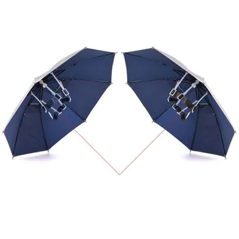 Foldbar Hoved Paraply Hat Anti-Regn Udendørs Fiskeri Caps Bærbare Rejse Vandring Stranden Fiskeri Parasoller Hat Regn Gear 179798