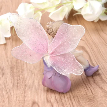 Smuk Pige Kreative Gaver Harpiks Angel Ornamenter Hjem Dekoration Miniature Flower Fairy Figurer Bryllup Dekoration(Sidder 180