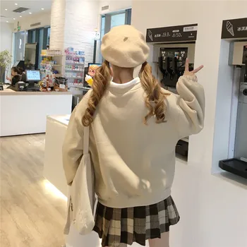 Falske to-stykke overdimensionerede kvinder sweatshirt plus size koreansk stil hoodie Casual Pullovere løs harajuku streetwear tøj 180066