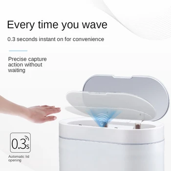 Smart Papirkurven Automatisk Køkken Trash 8 L Intelligent Sensor Husstand Soveværelse, Stue Badeværelse Toilet Vandtæt wastebin