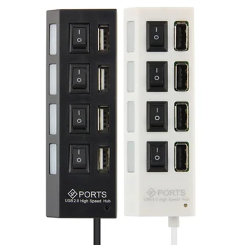 High Speed Mini-4 Porte Hot Sælger og Super Praktiske USB 2.0-Hub Adapter Blå LED Lys Skifter Elektriske Udstyr