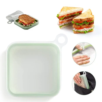 Bærbare genanvendelige silikone sandwich tilfælde,toast boks,Fleksibel Morgenmad, Frokost Opbevaring af mad Max Beholder,varme i mikrobølgeovn 180828