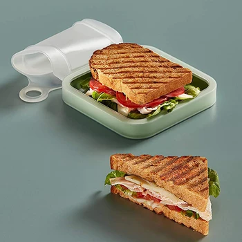 Bærbare genanvendelige silikone sandwich tilfælde,toast boks,Fleksibel Morgenmad, Frokost Opbevaring af mad Max Beholder,varme i mikrobølgeovn