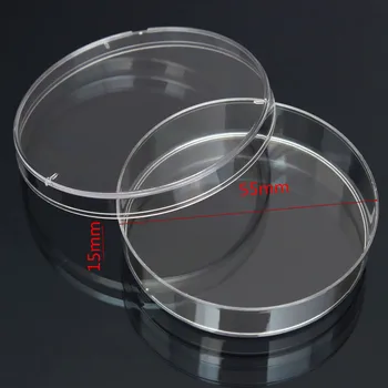 10stk Sterile petriskåle med Låg 55x15mm Klare Polystyren Bakteriel Kultur Fad Tallerken Kemiske Instrument Til Lab Forsyninger