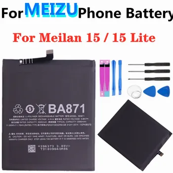 BA871 Batteri Til Meizu Meilan M 15 / 15 Lite M871H Smartphone Batteri 3060mAh Høj Kvalitet Batterier + Værktøjer 181230