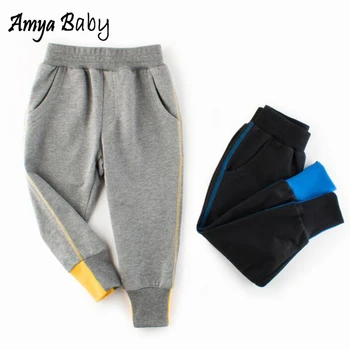 Amya Baby Kids Leggings Toddler Dreng Bukser Casual Børn Tøj Efteråret Stribet Piger Bukser Skole Drenge Bomuld Bukser 181249
