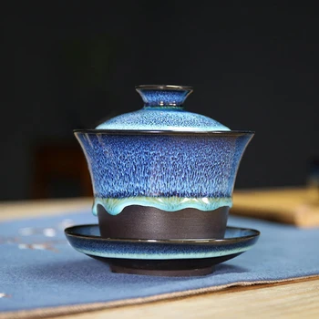 Hot Sælge Keramik Terrinen Porcelæn, Kop, Gaiwan Kung Fu Te Skål med Underkop Låg Kit Master Krus Pot Drinkware Gave Decor Håndværk