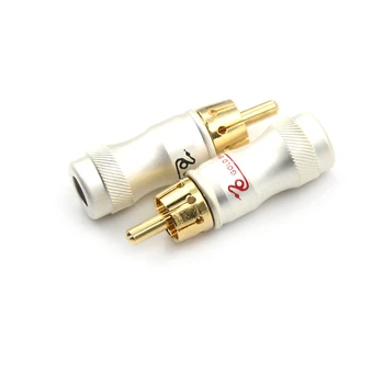 4stk/Masse, Male Audio-Video-Stik Guld Adapter til Kabel-DIY Guld Slange RCA HIFI Forgyldt Audio RCA-Kabel Plug Engros 182074