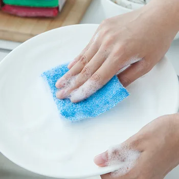 Dobbelt-Sidet Køkken Rengøring Magic Sponge Køkken, Rengøring Svamp Skrubber Svampe Til Opvask Badeværelse Tilbehør, Tilfældige