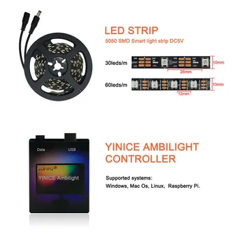 LED Strip Light 5V USB-baserede TV-Baggrundslys-Kit Til TV PC-Skærm baggrundsbelysning Farve-TV Baggrund Strip Light 1/2/4/4/5M 182633