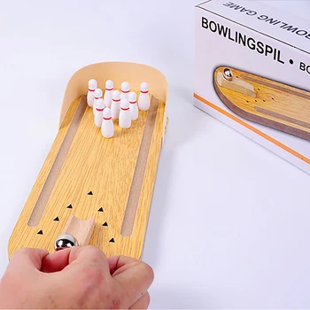 Træ-Mini Papegøje Fugl Desktop Bowling Spil Toy Sæt Sjov Indendørs Forældre-Barn-Interaktiv Tabel Spil Bowling Udviklingsmæssige Legetøj 182706