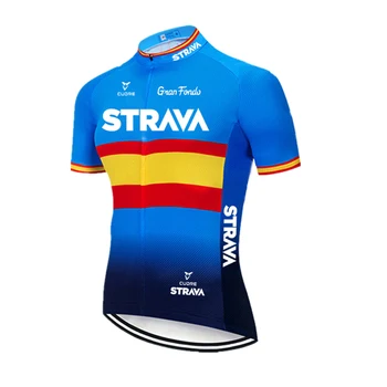 STRAVA pro team Cycling Jersey Mænd Bib Shorts Sæt 2021 Sommer, Mountain bike Cykel Passer til cykelløb Ensartede Tøj