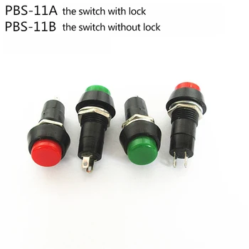 5pc/set 12mm Plast-Knappen for at Skifte Selv-låsning/ Switchs hul til montering af 3A 150 V PBS-11A PBS-11B PIN-kode