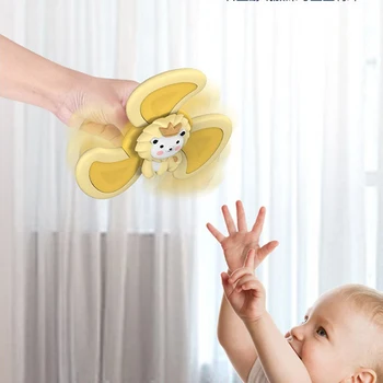 Montessori Baby Spin Top Badekar Legetøj Til Drengen Børn Badning Sucker Spinner Suge-Kop Legetøj Til Børn 2 Til 4 År, Rangler Bidering