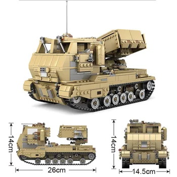 KAZI KY10007 militære byggesten 05A selvkørende haubits tank 2 i 1 pædagogisk legetøj for børn 18382