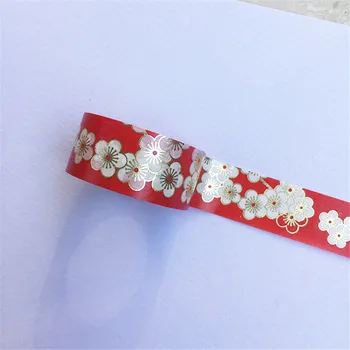 Cherry Plum Blossom Dekorative Læift Mærkat Washi Tape Tape Diy Scrapbooking Mærkat Mærkat Masking Tape Håndværk 1847