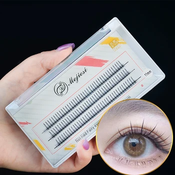 Mink Eyelash Extension Naturlig 3D russiske Volumen Faux Øjenvipper Enkelte Klynge Vipper, Makeup Cilia Trekantede falske øjenvipper