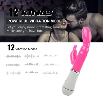 12 Hastighed Stærk Rabbit Vibrator Klitoris Stimulator G-spot Massager Sex Legetøj Til Kvinder, Kvindelige Masturbator Voksen kvinde inde 18 185389