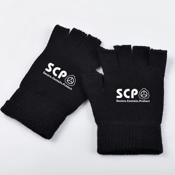 SCP Særlige Inddæmning Procedurer Foundation Logo Cosplay Handsker Varme Riding Halv finger at Strikke Handsker 186539