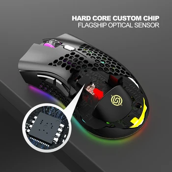 Fornite BM600 2,4 GHz Trådløs Mus 2400DPI Justerbar RGB-Baggrundsbelyst Honeycomb USB Optical Gaming Mouse Gamer Mus til Bærbare PC 187619