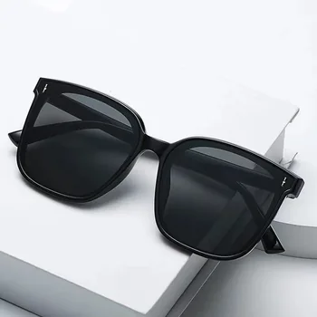 Koreansk Mode Solbriller til Mænd og Trendy Kvinder Solbriller Mode Personlighed Store Ansigt Var Tynd Stor Sort Ramme